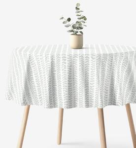 Goldea față de masă 100% bumbac - frunze scandinave - rotundă Ø 110 cm