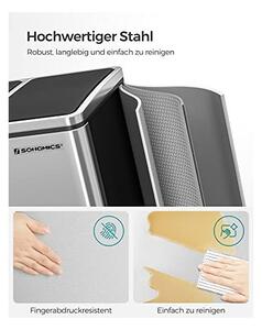 Cos de reciclare, Songmics, 3 compartimente, LTB54NL, 3 x 18 L