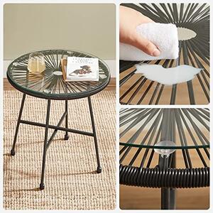 Set mobilier de gradina Acapulco, Songmics, Negru, 64x65x77 cm