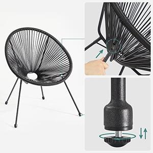 Set mobilier de gradina Acapulco, Songmics, Negru, 64x65x77 cm