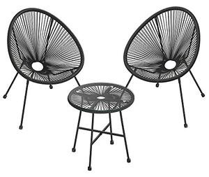 Set mobilier de gradina Acapulco, Songmics, Negru, 64x65x77 cm