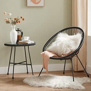 Set mobilier de gradina Acapulco, Songmics, Negru, 64x65x77 cm