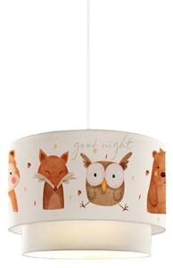 Lustra pentru copii PWL-1096 E27 faianta alb - rosu D30x70cm