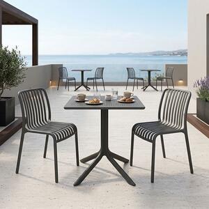 Set 3 bucati masa si scaune gradina, Groovy Zoi, Antracit, 60x60x76 cm
