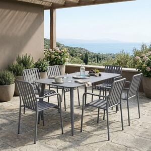 Set 7 bucati masa si scaune gradina, Heven Vista, Antracit, 80x150x72 cm