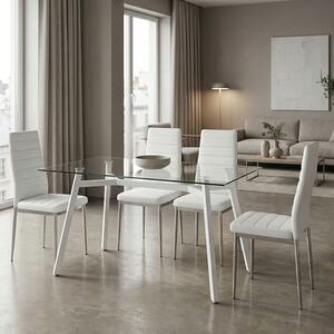 Set 5 bucati masa si scaune gradina, Parker, Bej, 70x120x75 cm