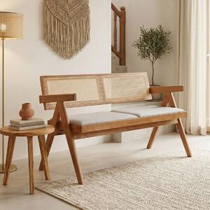 Bancuta cu 2 locuri, Winslow, Nuc, 60x130x77.5 cm