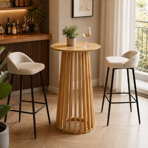 Masă bar Domonic, natural, 60x60x105 cm
