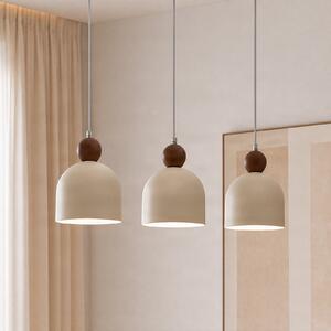 Milagro Lighting Lampă suspendată Timon, gri-maro/bej, lungime 60 cm, metal, cu 3 becuri, reglabil, Bej, Camera de zi / sufragerie, Metal, Modern