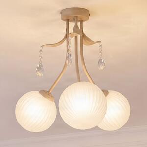 Milagro Lighting Plafonieră Celeste, culoare taupe, Ø 40 cm, metal, cu 3 becuri, reglabil, Auriu / Alamă, Camera de zi / sufragerie, Metal