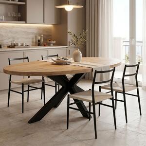 Masa de dining, Jenma, Negru, 90x180x76 cm