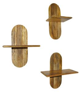 Set 3 bucati Raft de perete, Arcadia, Bej, 20x30x40 cm