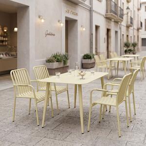 Set 5 masa si scaune gradina, Heven Vista, Champagne, 70x120x72 cm
