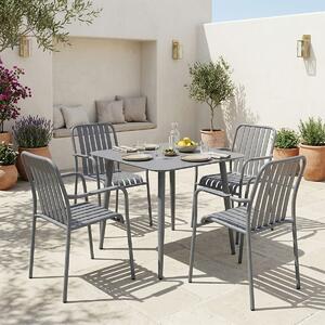 Set 5 masa si scaune gradina, Heven Vista, Antracit, 80x80x72 cm