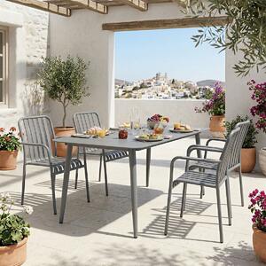 Set 5 masa si scaune gradina, Heven Vista, Antracit, 80x150x72 cm