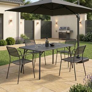 Set 5 masa si scaune gradina, Moraja Federal, Negru, 80x140x72 cm