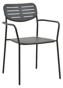 Scaun de gradina Stivuibil, Deraby, Negru, 45.5x56x83 cm
