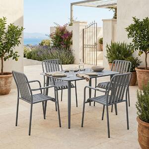 Set 5 bucati masa si scaune gradina, Heven Vista, Antracit, 70x120x72 cm