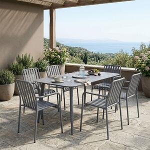 Set 7 bucati masa si scaune gradina, Heven Vista, Antracit, 80x150x72 cm