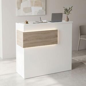 Receptie birou, Optima, Alb, 40x110x110 cm
