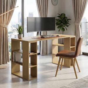 Birou cu raft, Colmar, Nuc, 60x140x75 cm