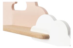 Aplică LED cu raft pentru copii CLOUD LED/5W/230V roz/alb