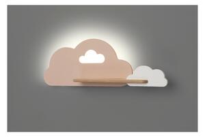 Aplică LED cu raft pentru copii CLOUD LED/5W/230V roz/alb