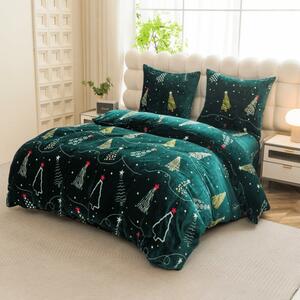 Lenjerie cocolino CHRISTMAS DRIFT verde Dimensiune lenjerie de pat: 70 x 90 cm | 140 x 200 cm