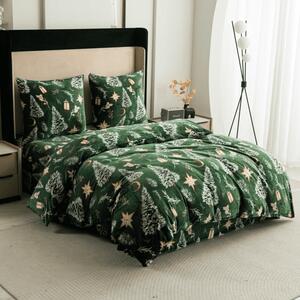 Lenjerie cocolino GREEN CHRISTMAS verde Dimensiune lenjerie de pat: 70 x 90 cm | 140 x 200 cm