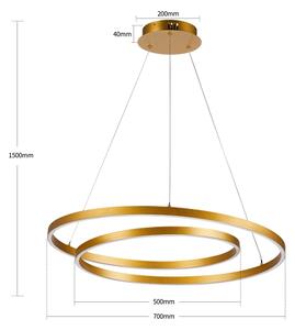 Brilagi-LED Lampă suspendată dimerizabilă pe cablu TWISTER LED/75W/230V 3000-6000K aurie +cu telecomandă