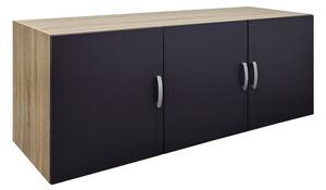 Dulap cu 3 usi, Alvia, Antracit, 51x150x60 cm