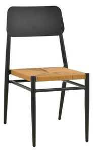 Scaun stivuibil, Giardino, Negru, 56x45x82 cm