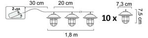 LED Iluminat decorativ exterior LOFT 10xLED/2xAA