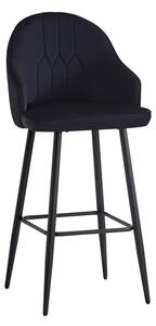 Scaun Bar Wella Catifea Neagra