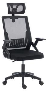 Scaun de birou, Plymot, Negru, 58x48x122 cm