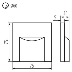 Corp de iluminat LED pentru scări ERINUS LED/0,8W/12V 3000K gri Kanlux 33326