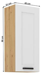 Dulap superior Lesana 2 (alb + stejar artisan) 40 G-90 1F . 1063970