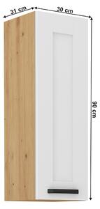 Dulap superior Lesana 2 (alb + stejar artisan) 30 G-90 1F . 1063972