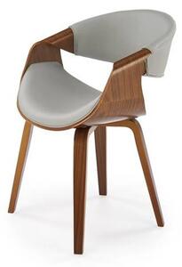 Scaun K544, gri/nuc, piele ecologica/placaj, 55x55x77 cm