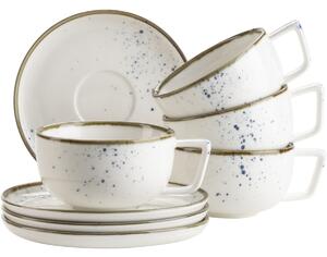 Mäser Set de 8 cești de cafea Pintar White cupuncte albastre