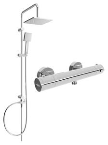Mexen Tord, set de duș cu duș cu efect de ploaie și baterie termostatică KAI, crom, 77100200-00