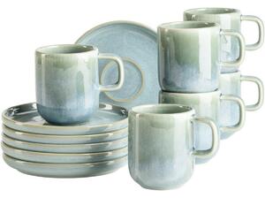 Mäser Set de cești de espresso cu farfurioareCordelia Atacama Green, 6+6 buc