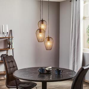 Newtown lampă suspendată, neagră, 3 surse, rotundă