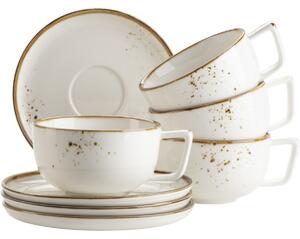 Mäser Set de 8 cești de cafea Pintar White cupuncte maro