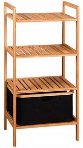Kesper 19438 Raft din bambus cu coș, 93,5 x 44 x34 cm