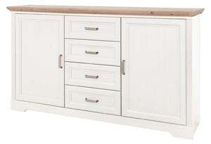 Comoda JASMIN, alb/stejar artisan, PAL, 164x41x90 cm