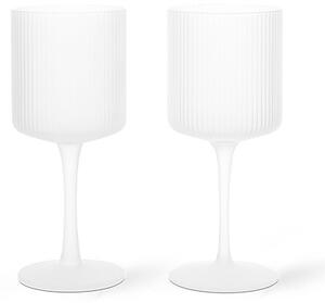 Ferm LIVING - Ripple Alb Wine Glasses Set of 2 Frosted