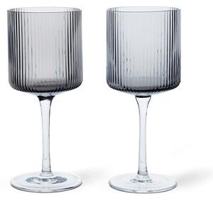 Ferm LIVING - Ripple Alb Wine Glasses Set of 2 Smoked Gri