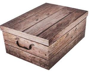 Cutie de depozitare cu capac Lemn, gri, 51 x 37 x24 cm