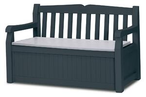 Keter Cutie de depozitare pentru grădină cu bancăEden gri, 265 l, 140 x 60 x 84 cm